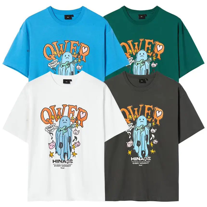 WMC x QWER Hina - Ghost Short Sleeve T-Shirt - WMC x QWER Hina - T-Shirt - Harumio