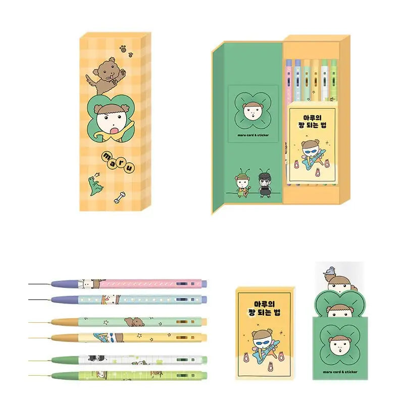 Maru Is a Puppy - Monami Ballpoint Pen Set - Webtoon Friends - Pen - Harumio