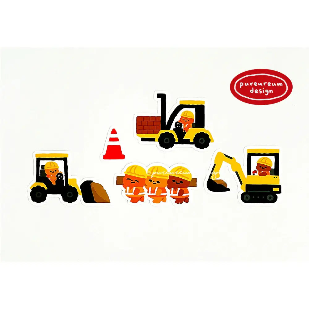 Pureureum Design - Cupid Bear Construction Site Removable Piece Sticker Set - Pureureum Design - Home & Living, Accessories - Harumio