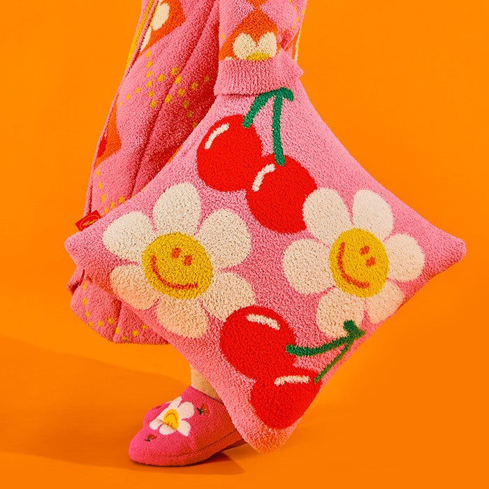 Wiggle Wiggle - Smile Cherry Argyle Cushion Cover