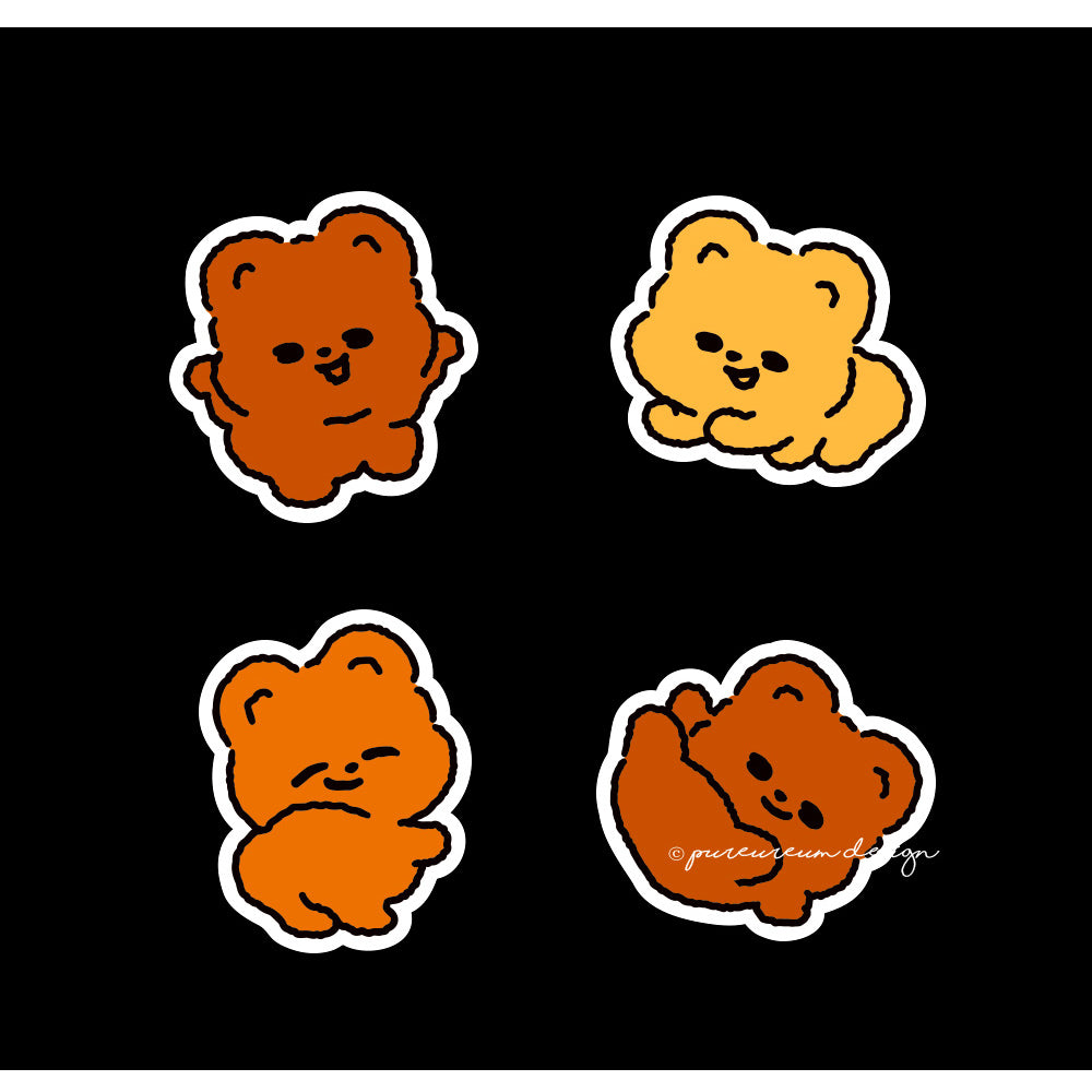 Pureureum Design - Cupid Bear Dance Engraving Sticker