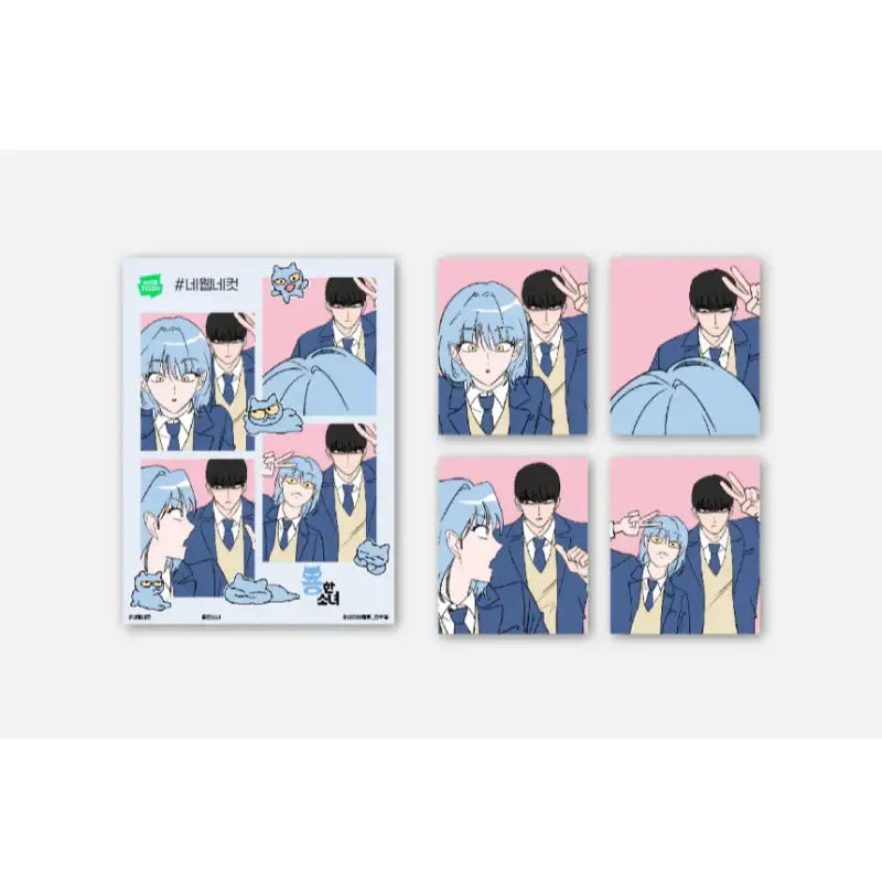 Yonghan Girl - 4 Web 4 Cut Photo Set - Webtoon Friends - Photos - Harumio