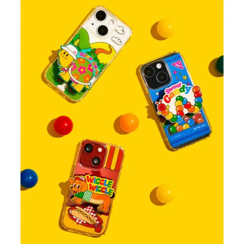 Wiggle Wiggle - Samsung Series Transparent Case & Big Griptok Set 4 - Wiggle Wiggle - Phone Case - Harumio