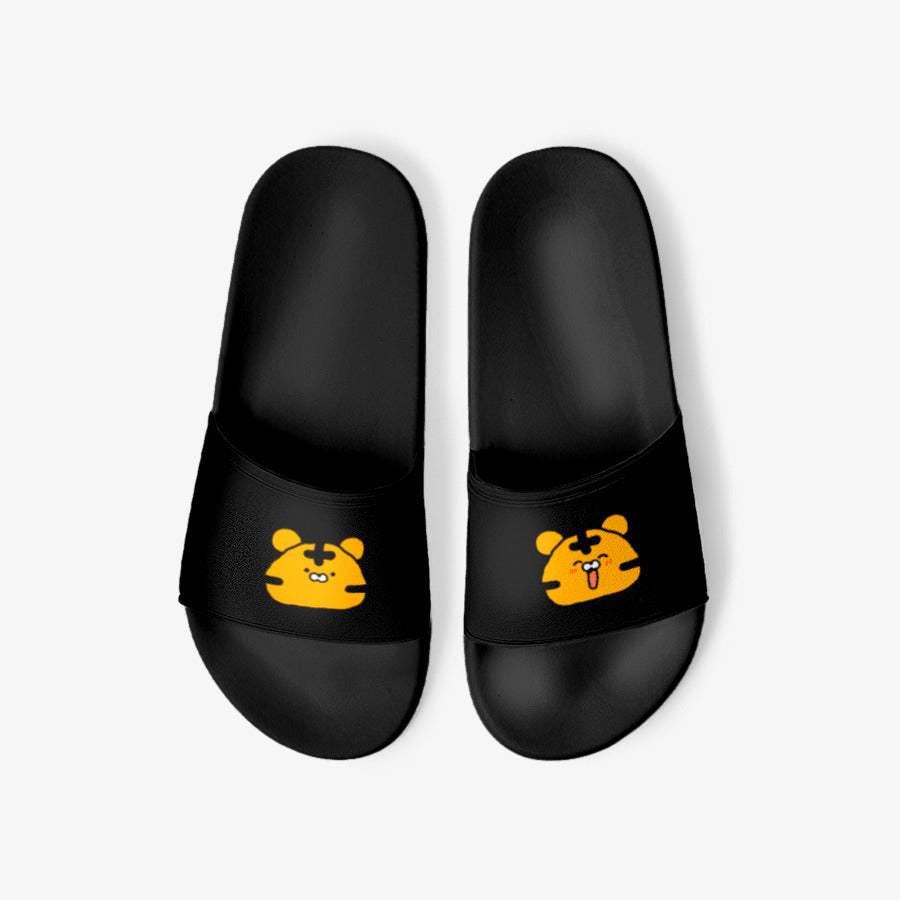Timid Tiger Coco - Coco Face Slippers (Black) - Marpple Shop - Slipper - Harumio