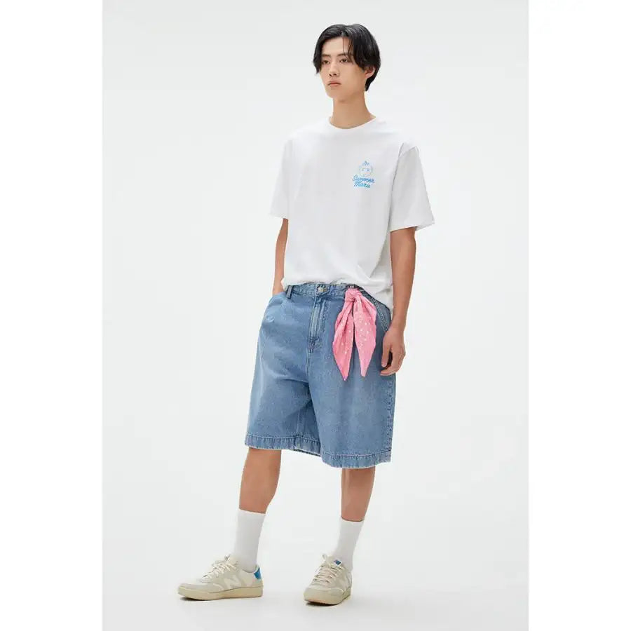 SPAO x Maru is a Puppy - Summer Maru Short Sleeve T-Shirt (Blue) - SPAO - T-Shirt - Harumio