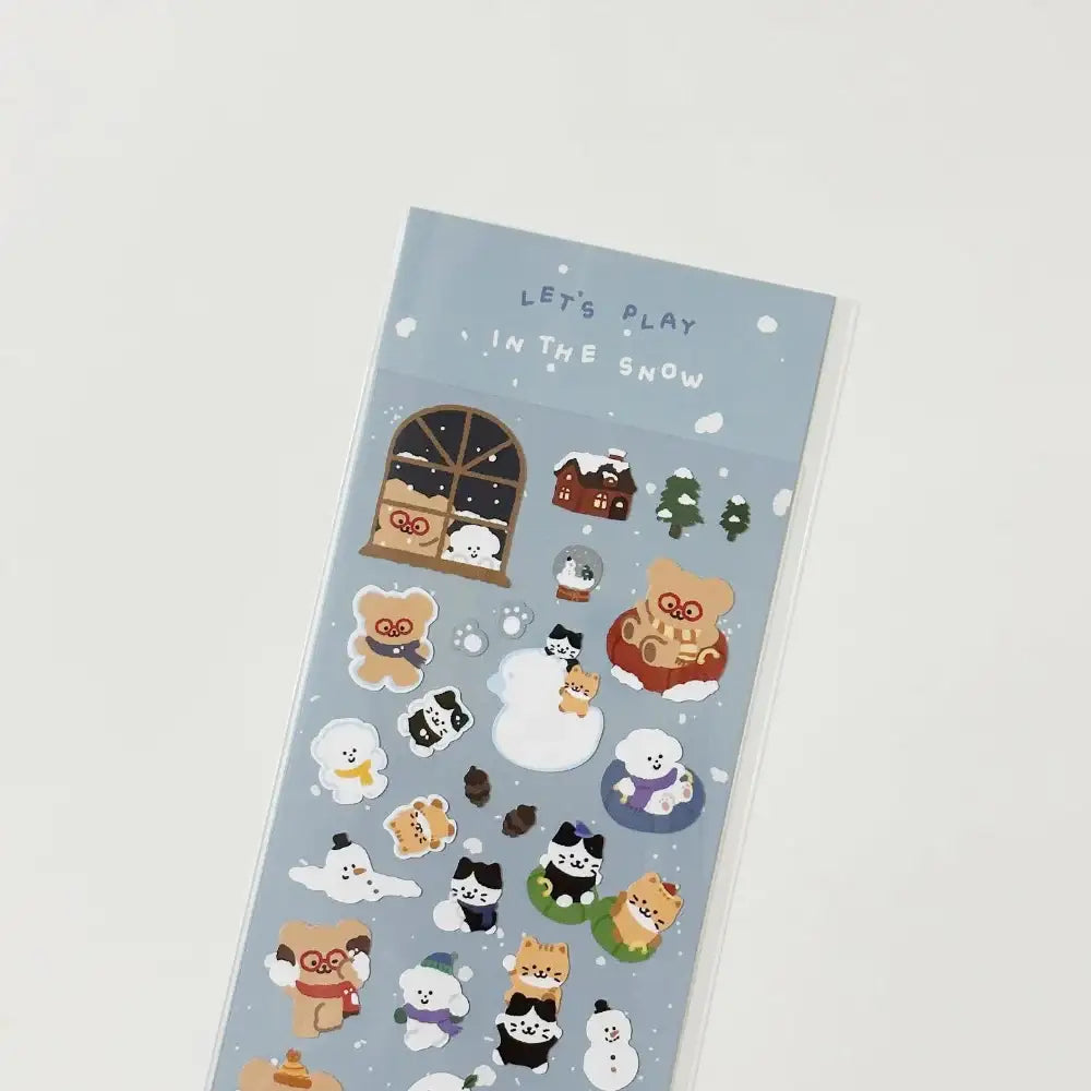 Teteum - Let's Play in the Snow Sticker - Teteum - Stationary - Harumio