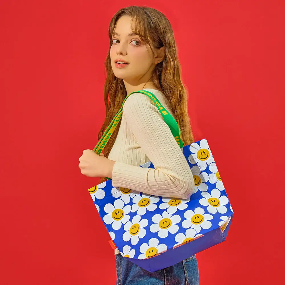 Wiggle Wiggle - Smile We Love Blue Reusable Shopper Bag - Wiggle Wiggle - Shopper Bag - Harumio