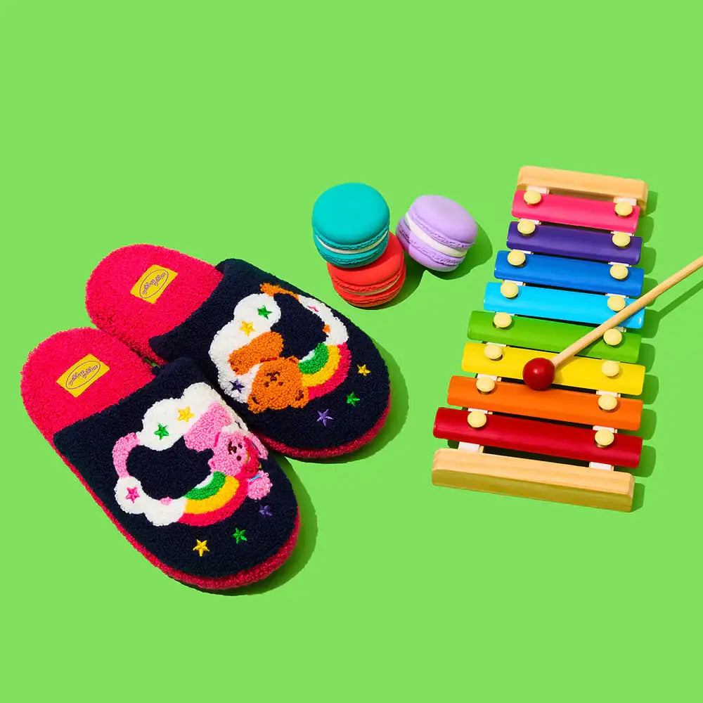 Wiggle Wiggle - Cloud Bear & Bunny Terry Home Slippers (Kids) - Wiggle Wiggle - Slipper - Harumio