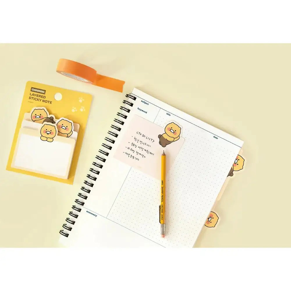 Kakao Friends - Choonsik Face 3-Layered Sticky Note - Kakao Friends - Accessories - Harumio