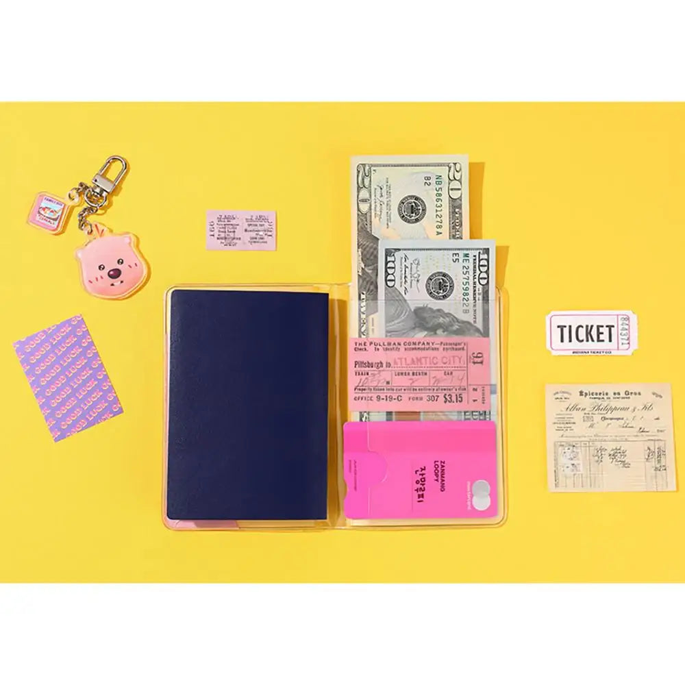 Kakao Friends x Zanmang Loopy - Travel with Zanmang Loopy Clear Passport Case - Kakao Friends x Zanmang Loopy - Home & Living, Accessories - Harumio
