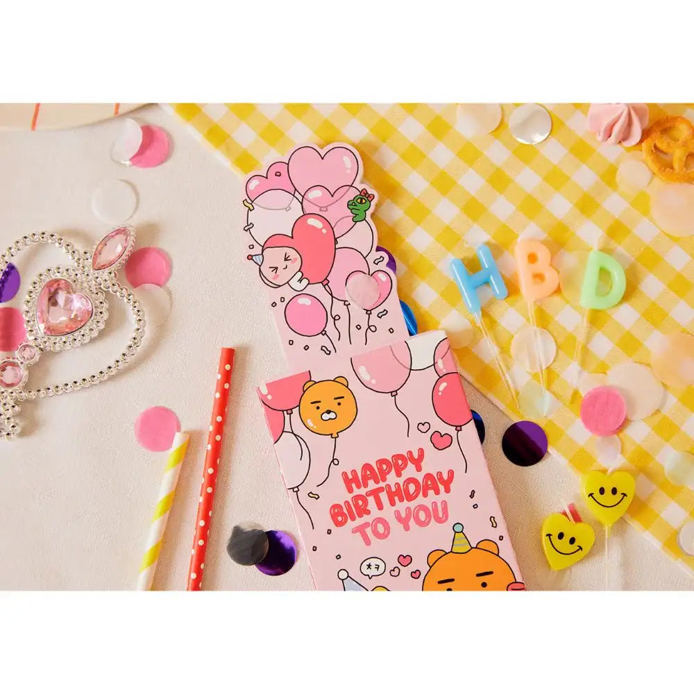 Kakao Friends - Ryan & Choonsik Happy Birthday Shoulder Ribbon Firecracker Card Set - Kakao Friends - Home & Living, Accessories - Harumio