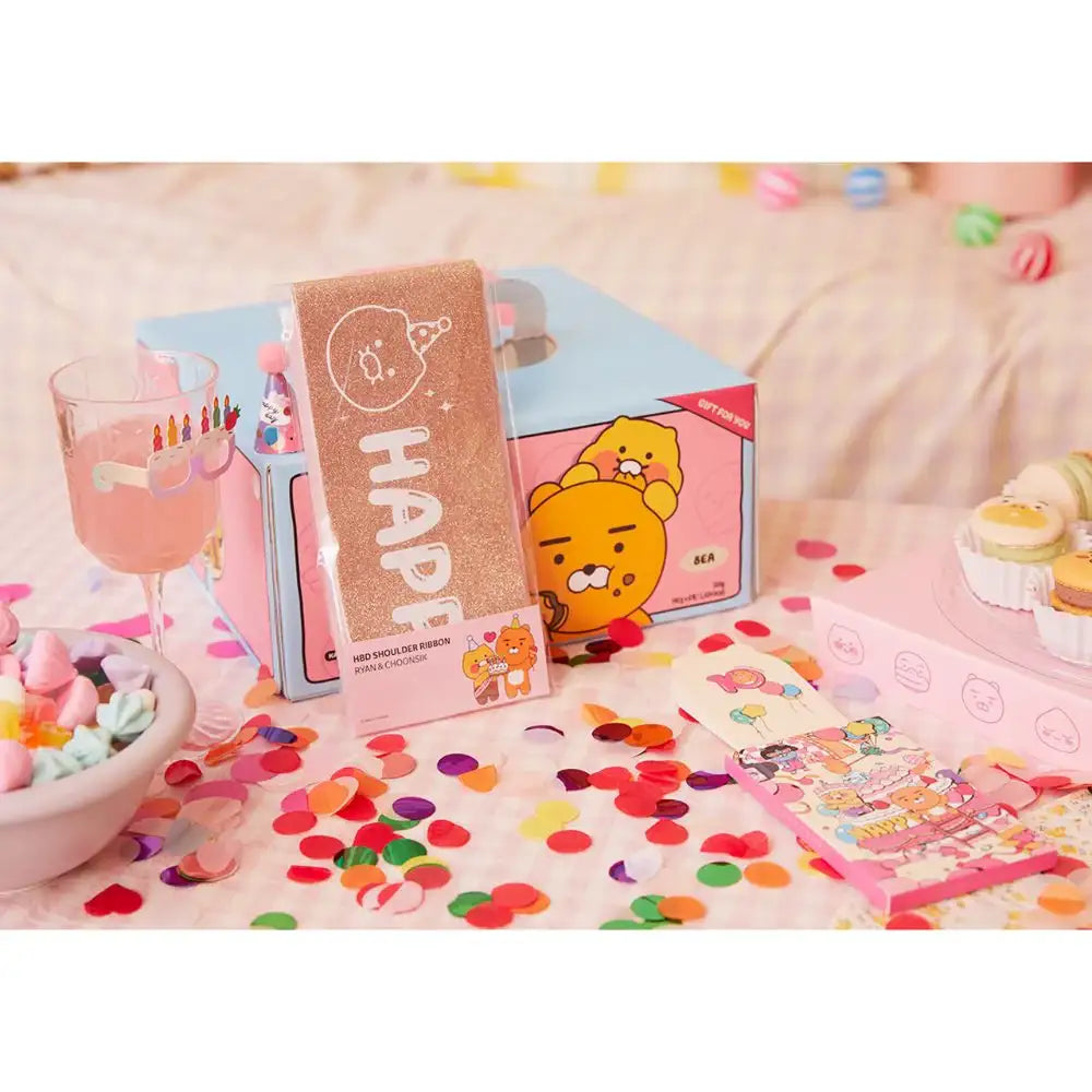 Kakao Friends - Ryan & Choonsik Happy Birthday Shoulder Ribbon Firecracker Card Set - Kakao Friends - Home & Living, Accessories - Harumio