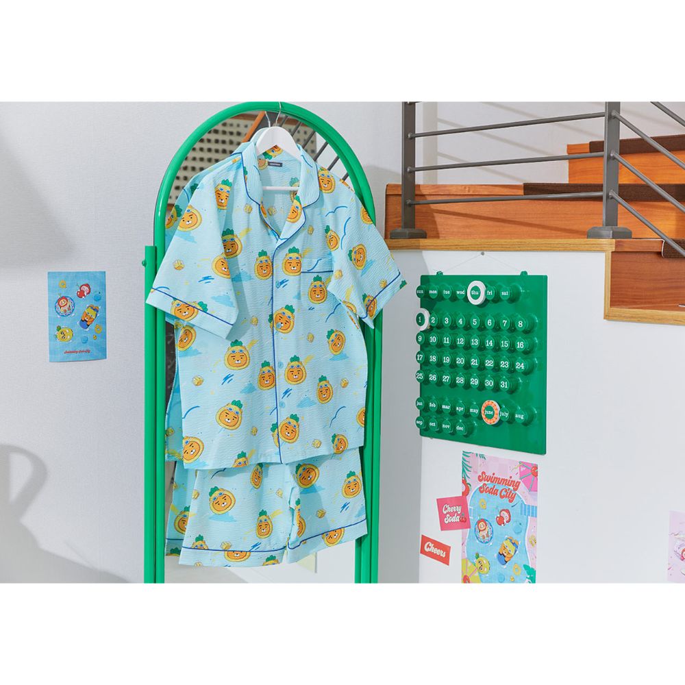 Kakao Friends - Swimming Soda City Ryan Blue Pajamas Set