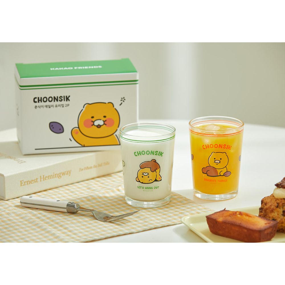 Kakao Friends - Choonsik Daily Glass Cup Set (2 pcs)