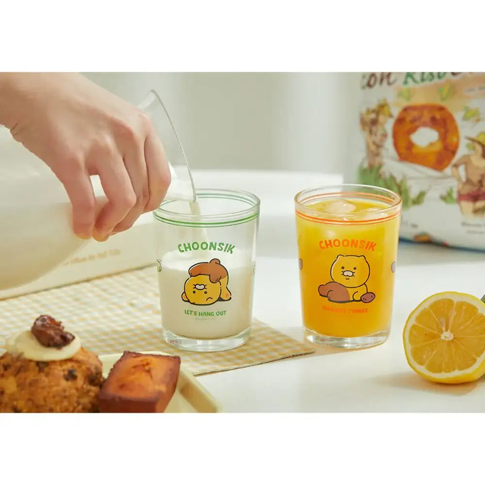 Kakao Friends - Choonsik Daily Glass Cup Set (2 pcs) - Kakao Friends - Home & Living, Accessories - Harumio