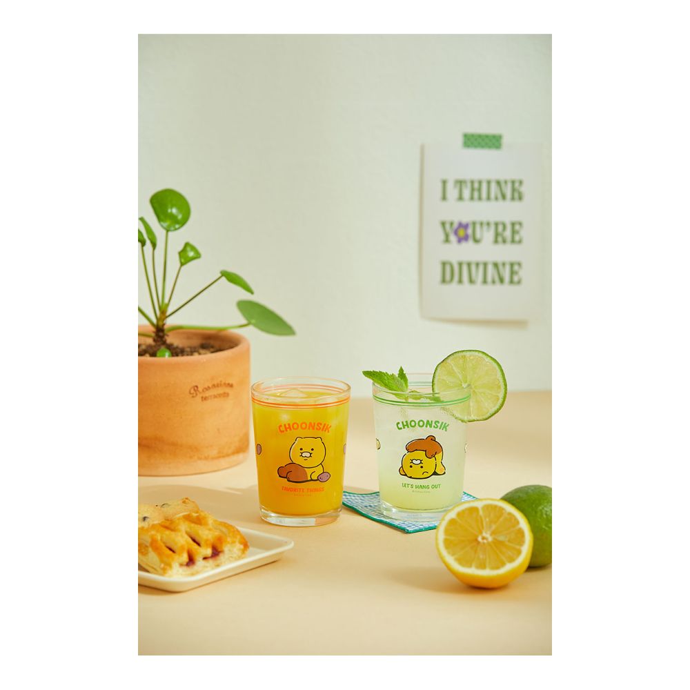 Kakao Friends - Choonsik Daily Glass Cup Set (2 pcs)