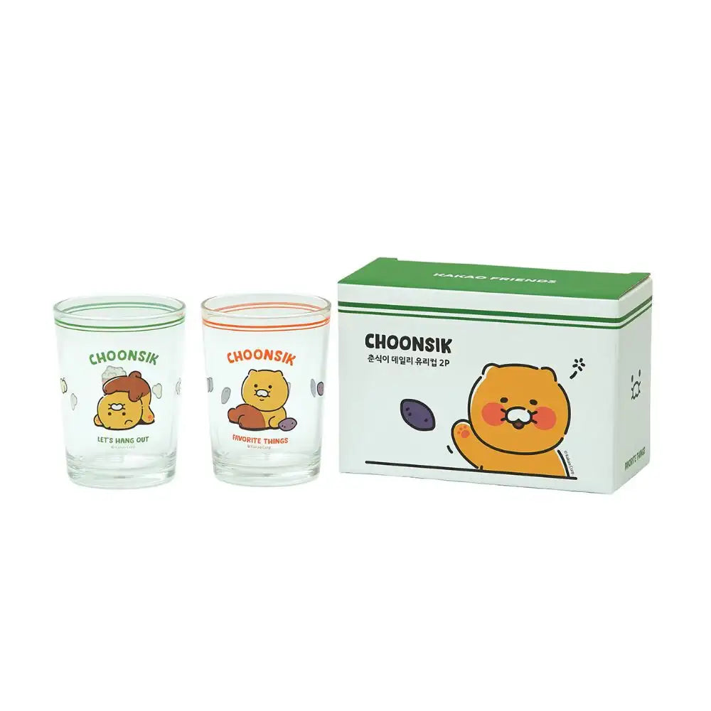Kakao Friends - Choonsik Daily Glass Cup Set (2 pcs) - Kakao Friends - Home & Living, Accessories - Harumio
