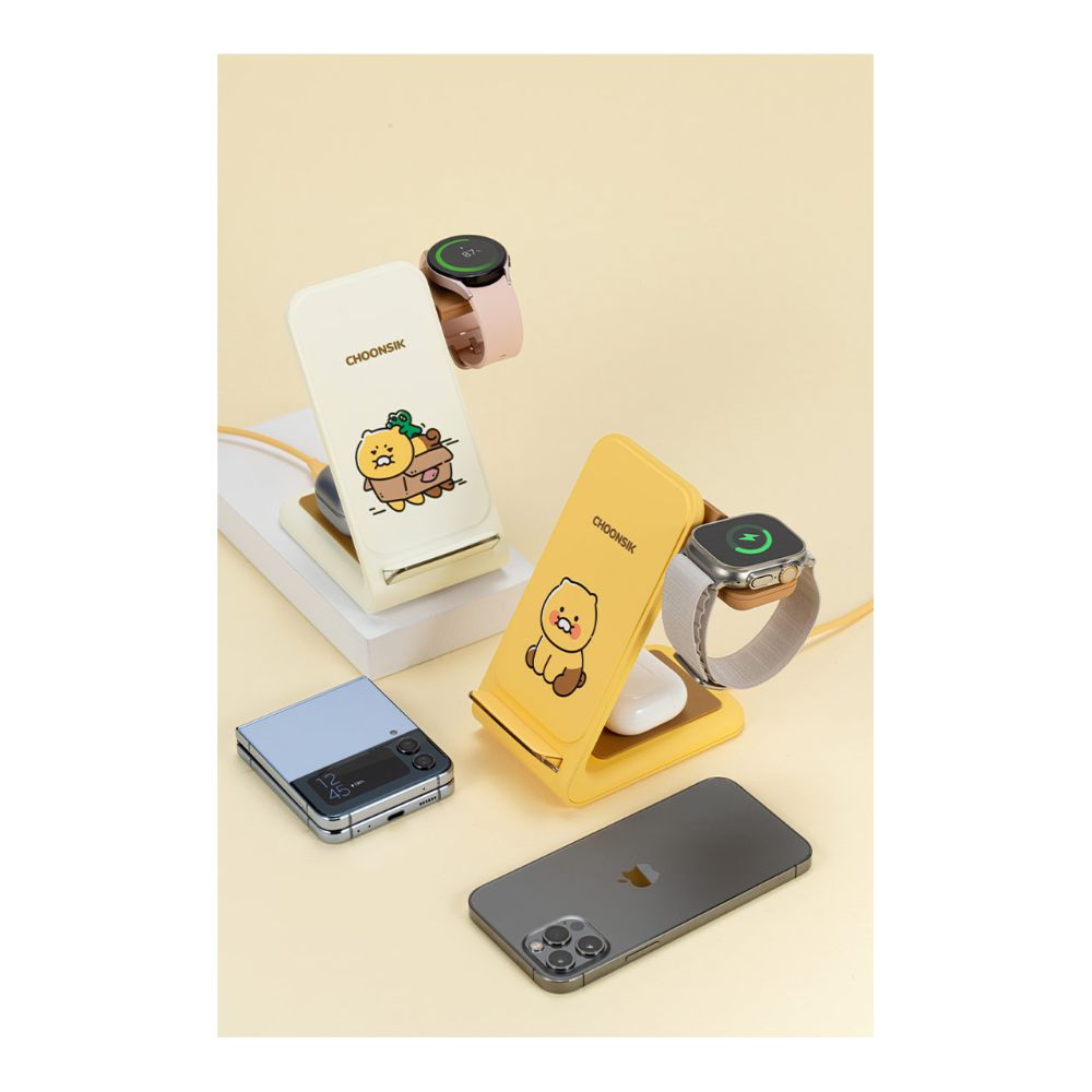 Kakao Friends - Choonsik 3 in1 Wireless Charging Pad (Apple)