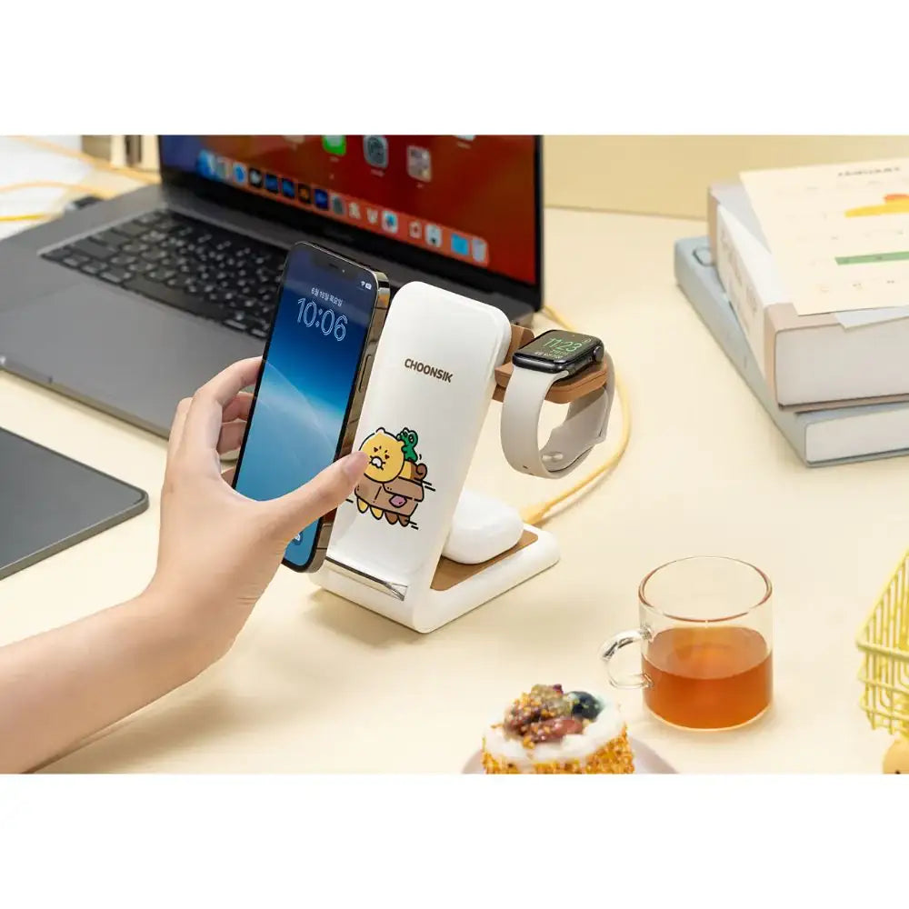 Kakao Friends - Choonsik 3 in1 Wireless Charging Pad (Galaxy) - Kakao Friends - Home & Living, Accessories - Harumio