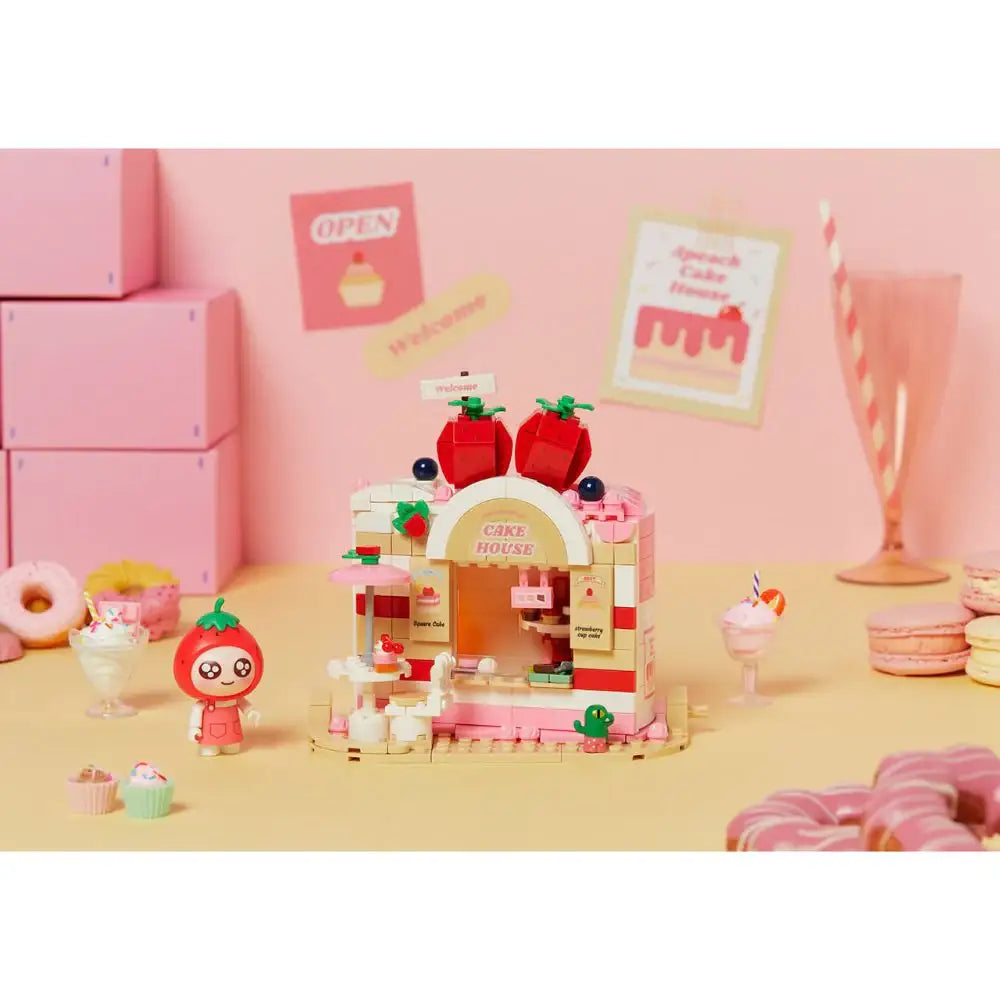 Kakao Friends - Apeach Strawberry Cake Desert Brick Figure - Kakao Friends - Toy - Harumio