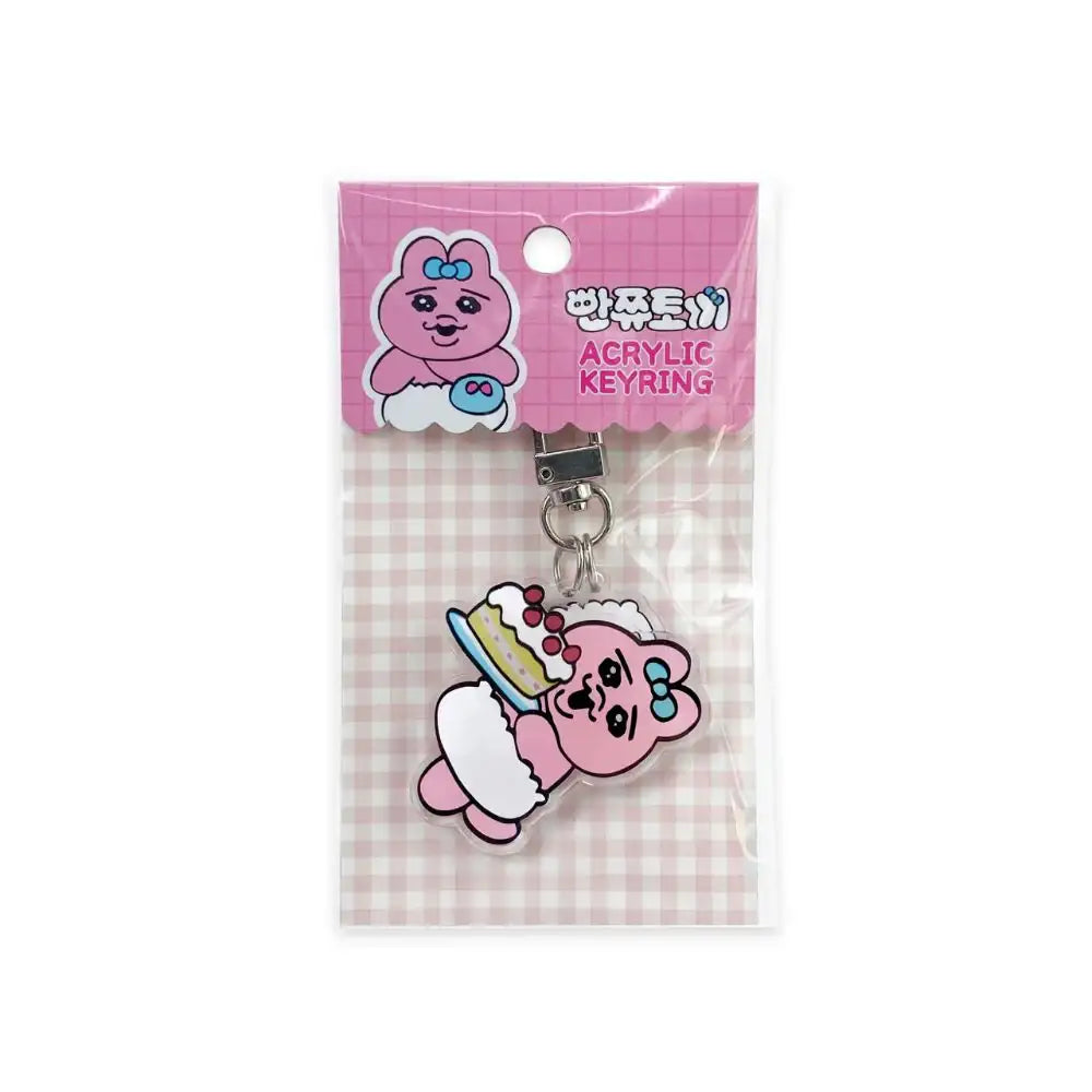 Kakao Friends - Birthday Cake Punkyu Rabbit Acrylic Keyring - Kakao Friends - Acrylic Keyring - Harumio