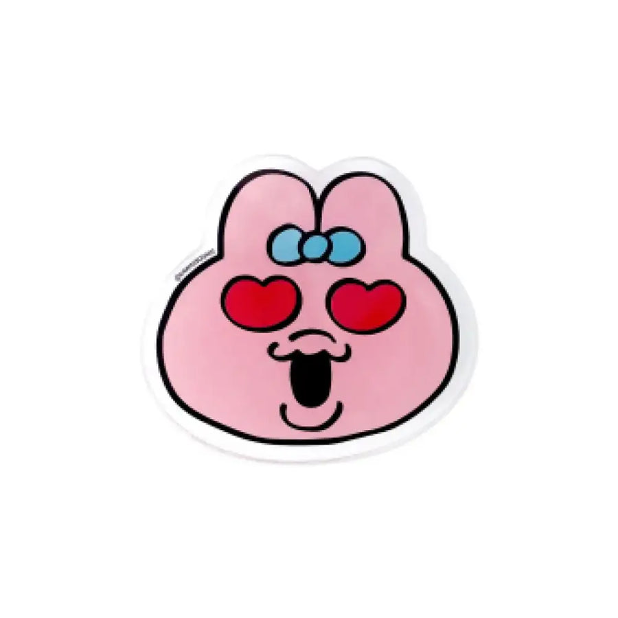 Kakao Friends - Punkyu Rabbit Heart Face Acrylic Tok - Kakao Friends - Acrylic Keyring - Harumio
