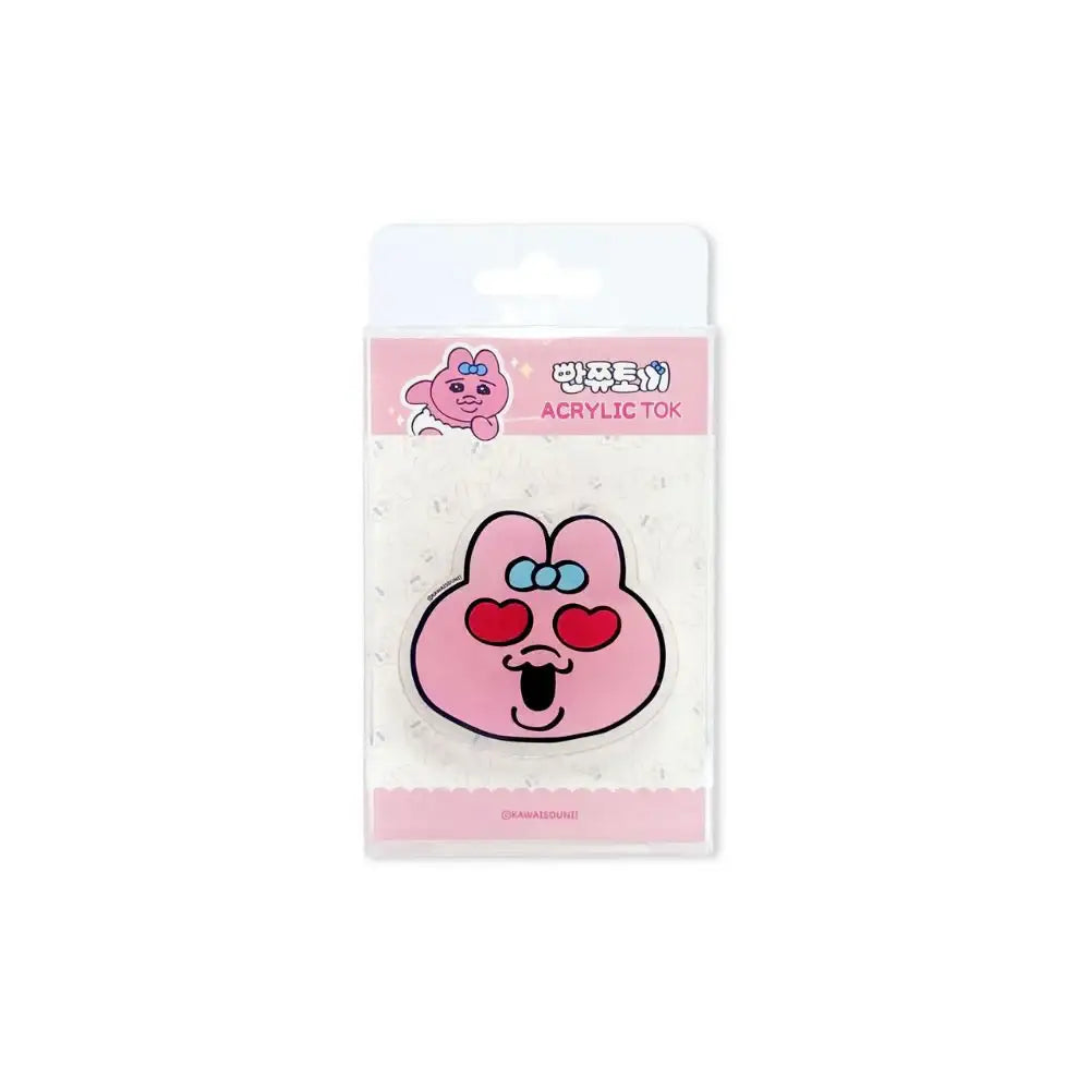 Kakao Friends - Punkyu Rabbit Heart Face Acrylic Tok - Kakao Friends - Acrylic Keyring - Harumio
