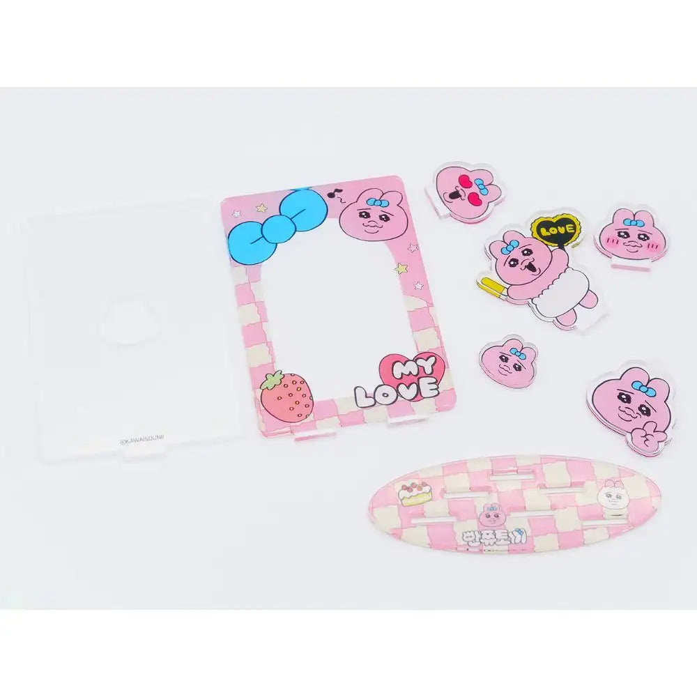 Kakao Friends - Punkyu Rabbit Pink My Love Photocard Acrylic Stand - Kakao Friends - Photocard - Harumio