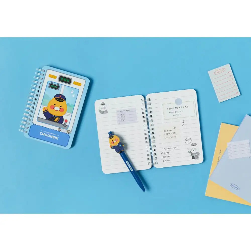 Kakao Friends - Choonsik Station Master Notebook & Pen Set - Kakao Friends - Accessories - Harumio