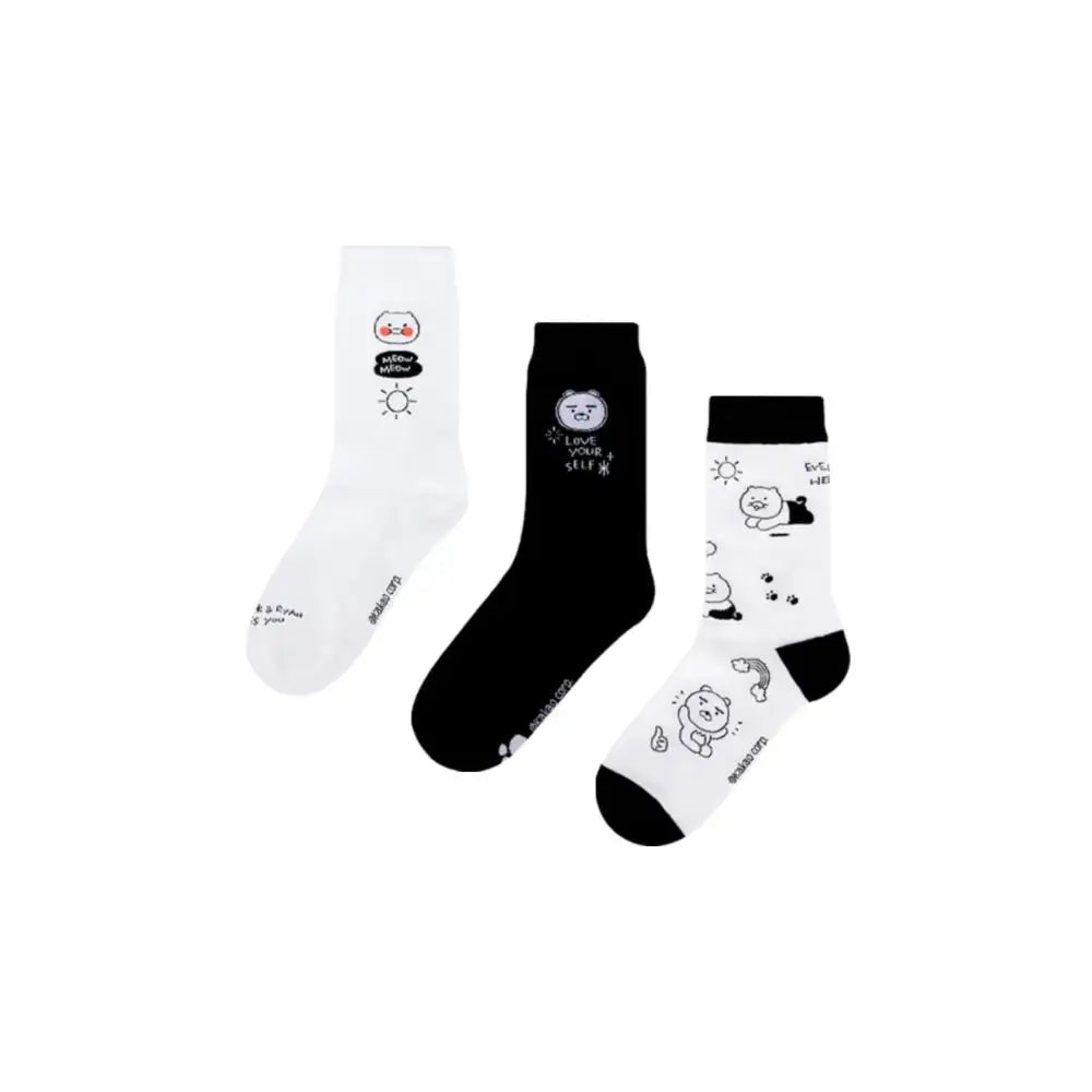 Kakao Friends - Doodle Doodle Ryan & Choonsik Long Socks Set - Kakao Friends - Home & Living, Accessories - Harumio