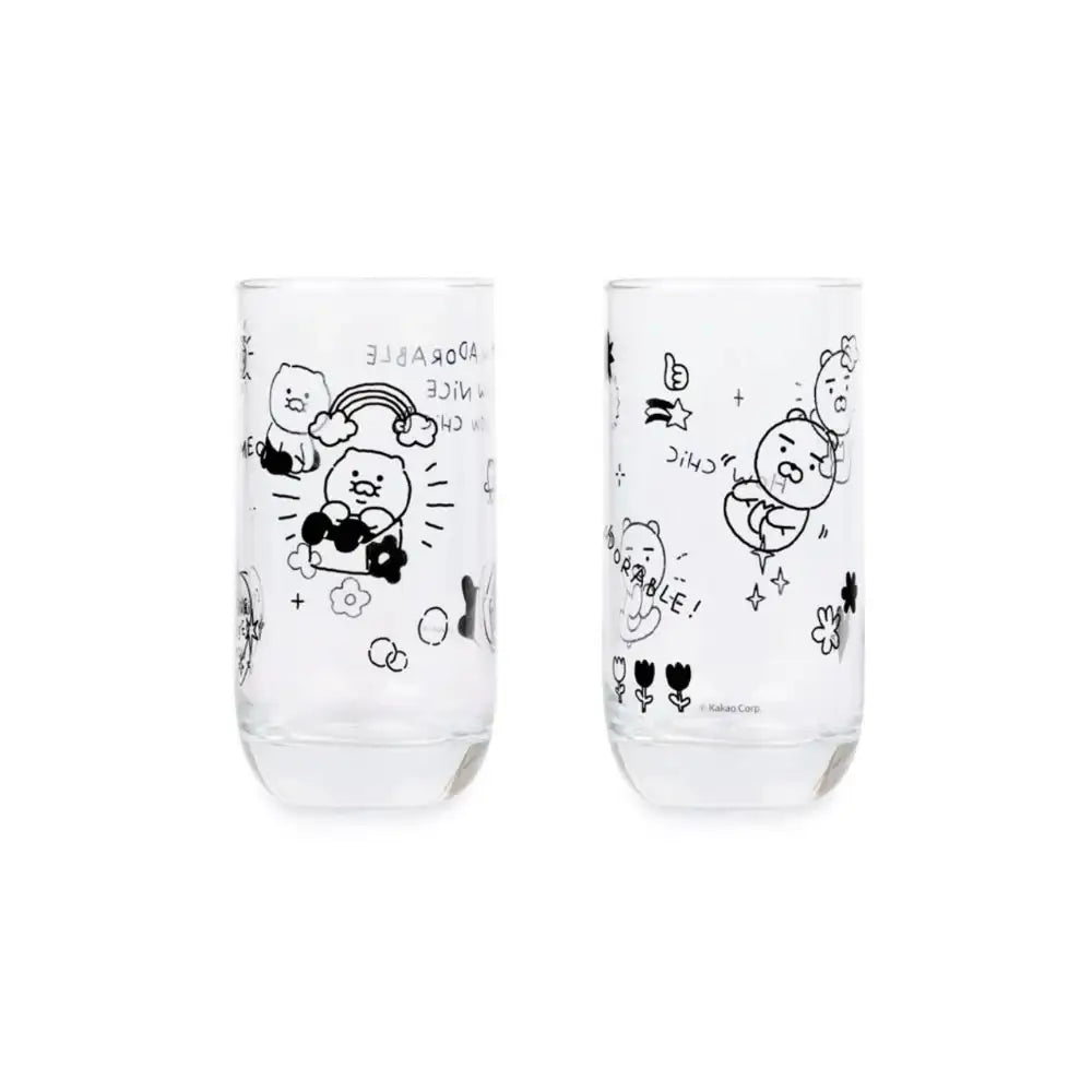 Kakao Friends - Doodle Doodle Ryan & Choonsik Glass Cup Set - Kakao Friends - Home & Living, Accessories - Harumio