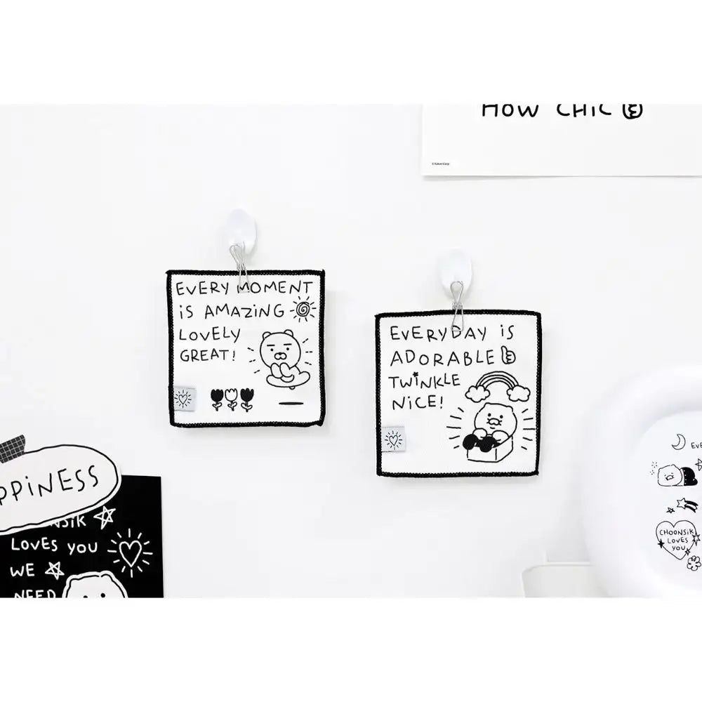 Kakao Friends - Doodle Doodle Ryan & Choonsik Fabric Coaster Set - Kakao Friends - Home & Living, Accessories - Harumio