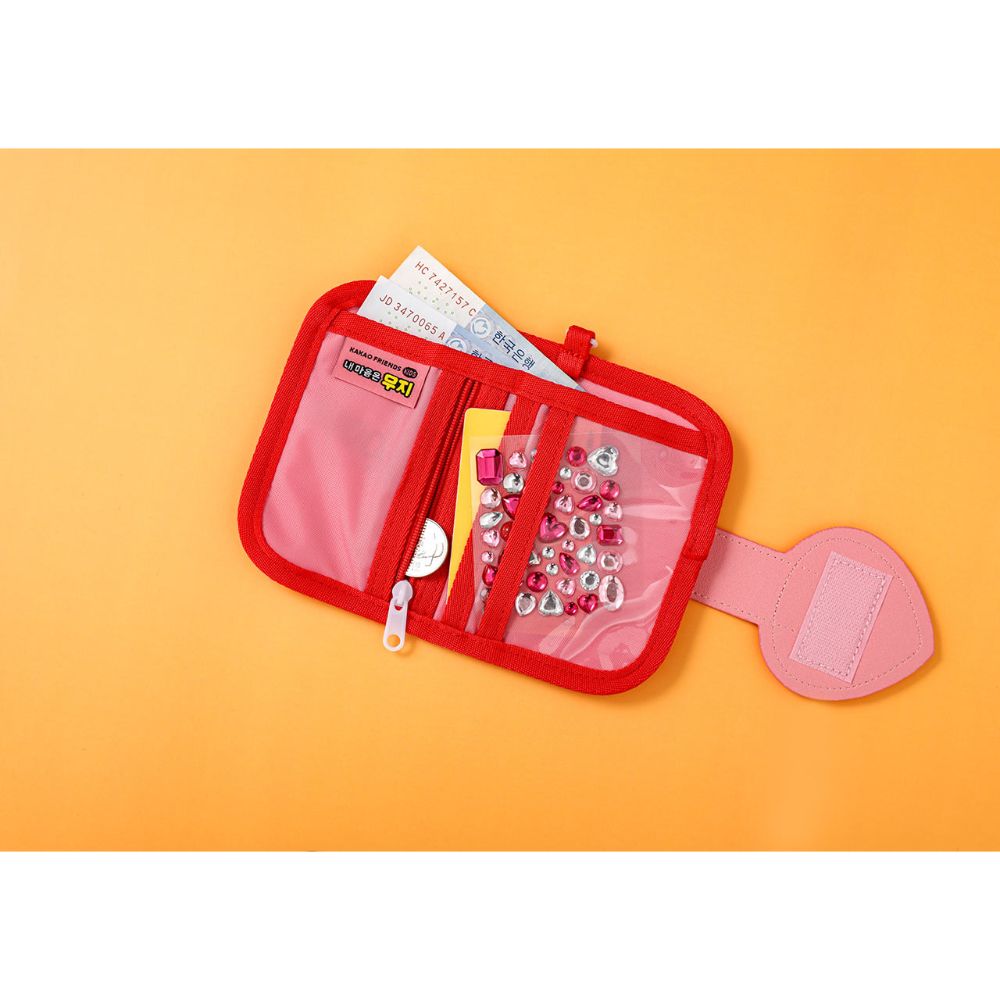 Kakao Friends - Pink Apeach Kids Necklace Wallet