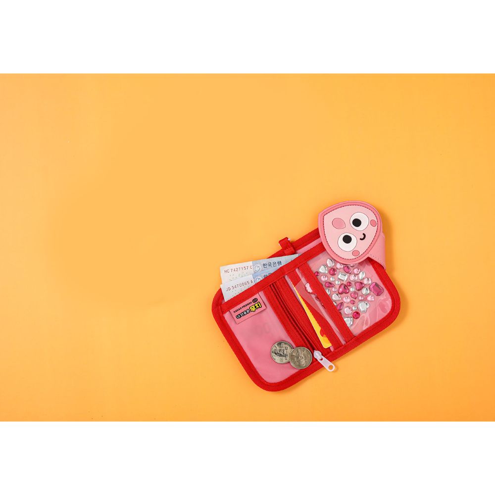 Kakao Friends - Pink Apeach Kids Necklace Wallet