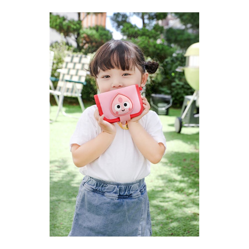 Kakao Friends - Pink Apeach Kids Necklace Wallet