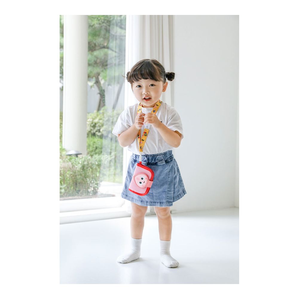 Kakao Friends - Pink Apeach Kids Necklace Wallet