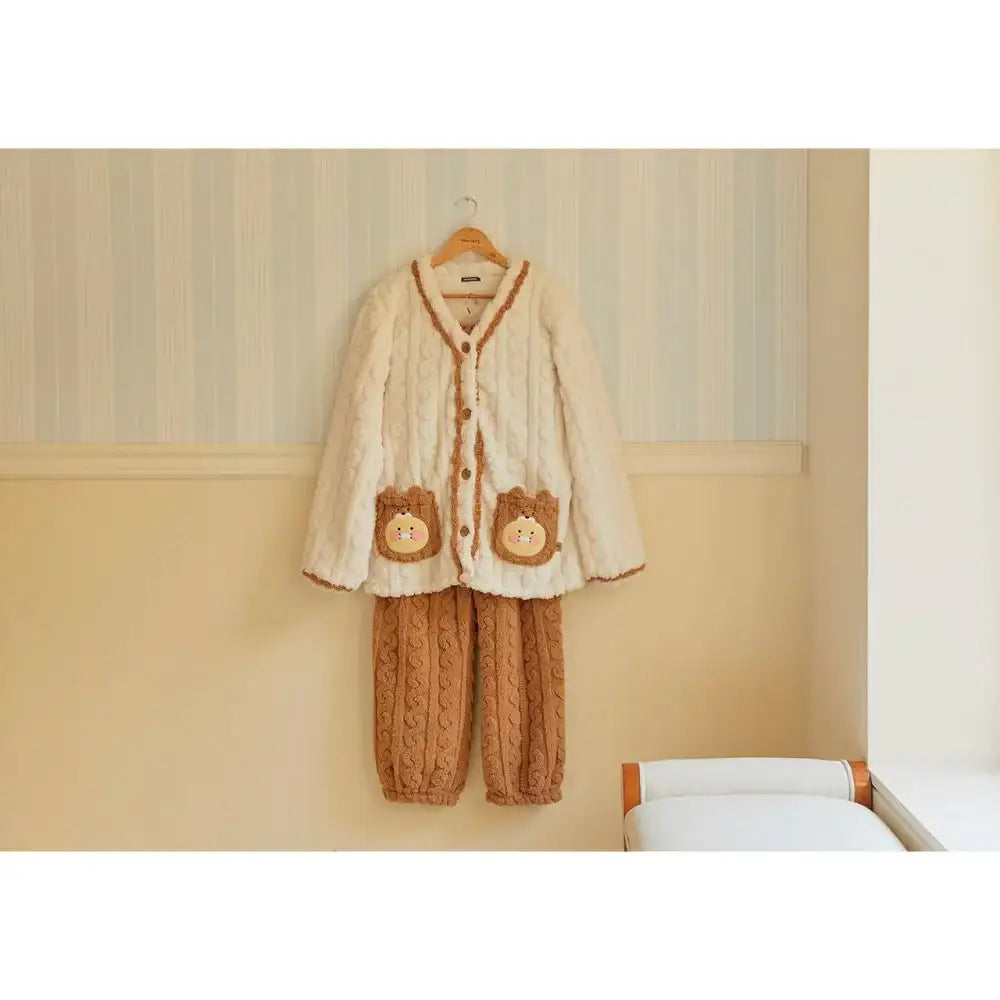 Kakao Friends - Cabin in the Forest Choonsik Brown Pyjamas Set - Kakao Friends - Clothing - Harumio