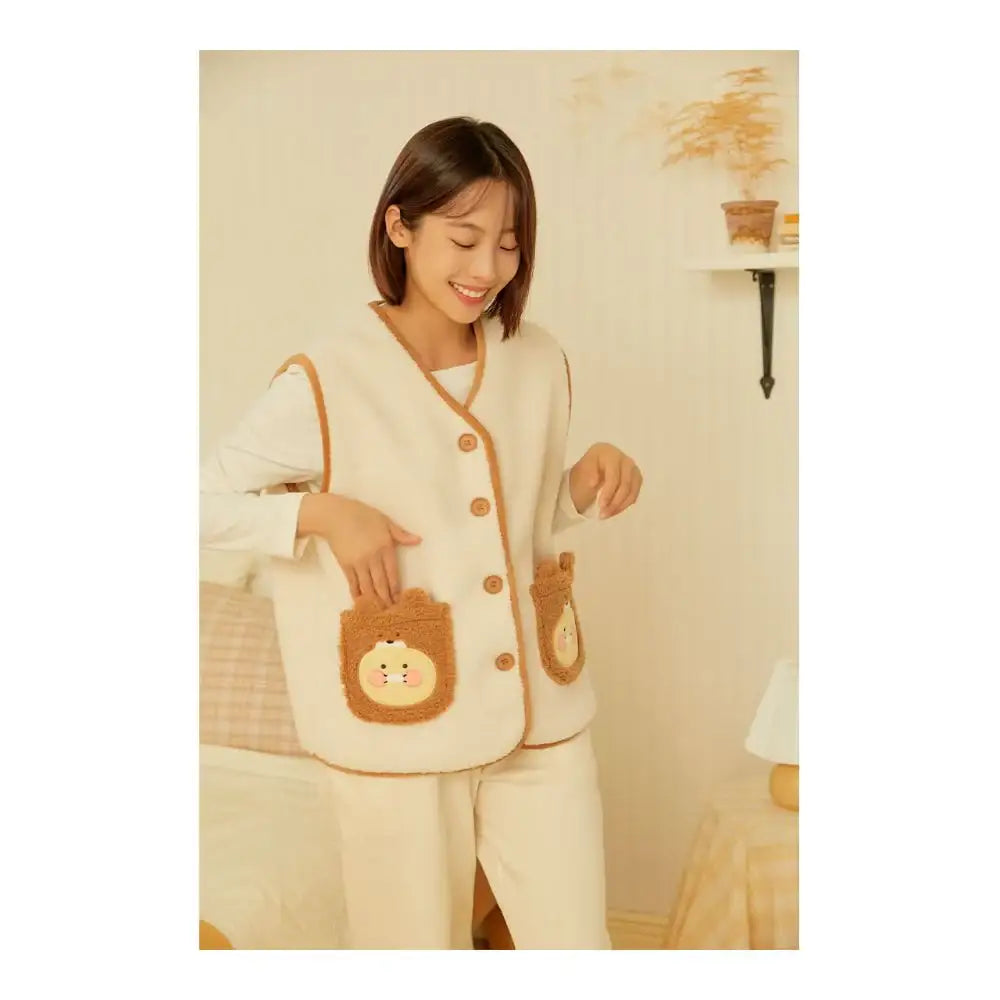 Kakao Friends - Cabin in the Forest Choonsik Fleece Vest - Kakao Friends - Home & Living, Accessories - Harumio