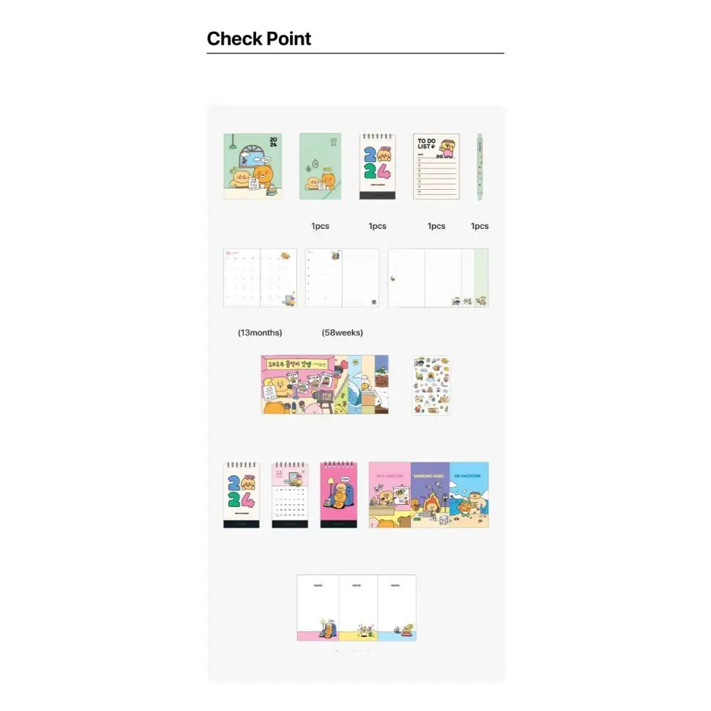 Kakao Friends - Ryan & Choonsik Weekly Diary Set - Kakao Friends - Home & Living, Accessories - Harumio