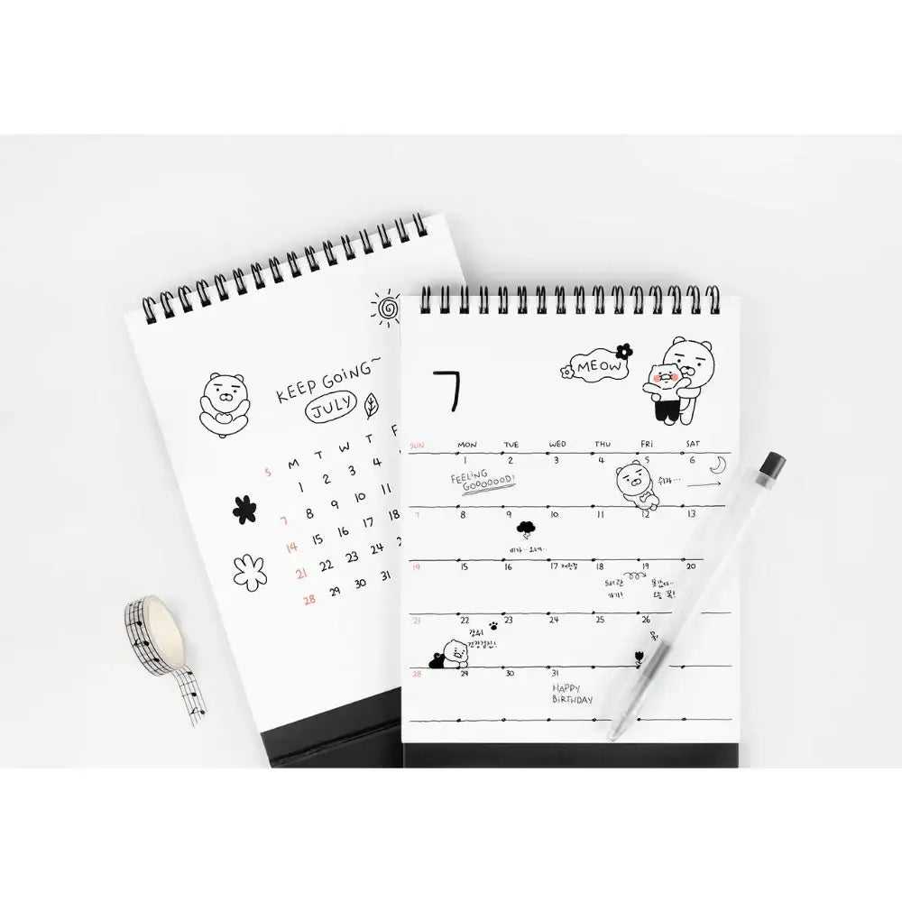 Kakao Friends Doodle Doodle 2025 Desk Calendar Harumio