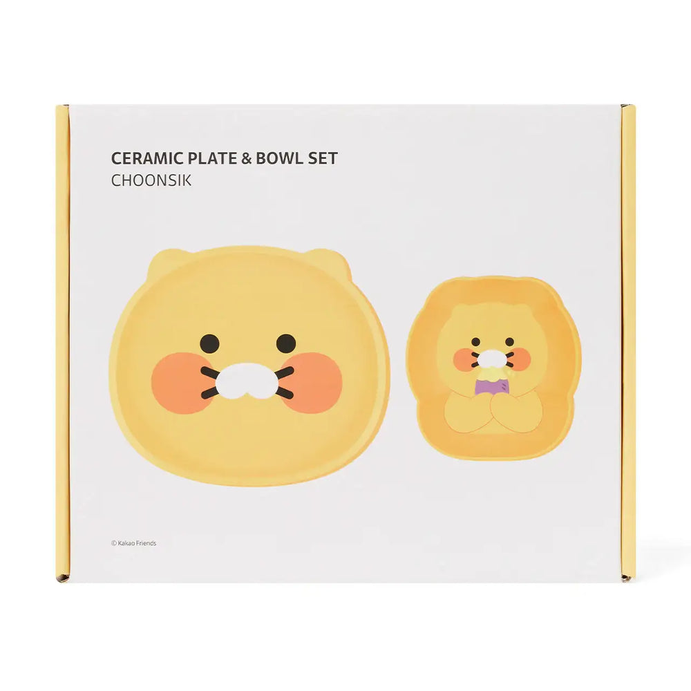 Kakao Friends - Ryan & Choonsik Ceramic Plate & Bowl Set