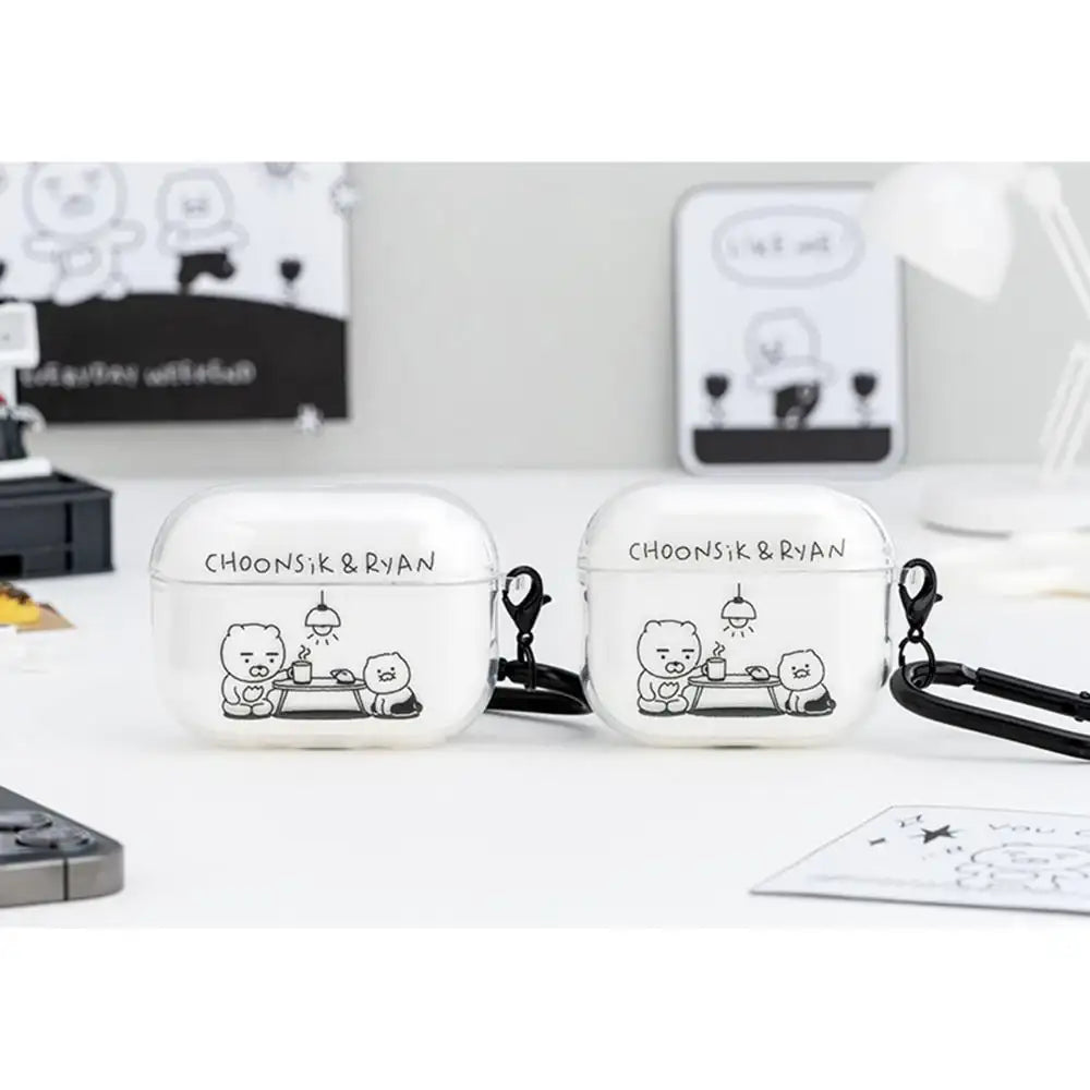 Kakao Friends - Ryan & Choonsik AirPods 3 Tea Time Transparent Case - Kakao Friends - Accessories - Harumio