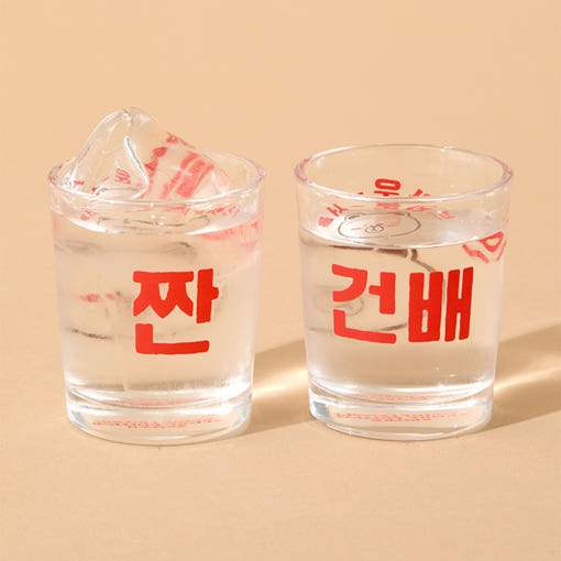 Line Friends - Brown Seoul Edition Soju Glass Set (2 pieces) - Line Friends - Glass Cup - Harumio