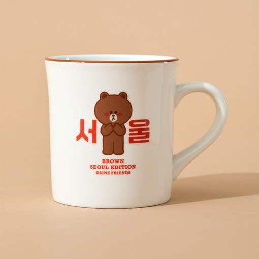 Line Friends - Brown Seoul Edition Mug (340ml) - Line Friends - Mug - Harumio