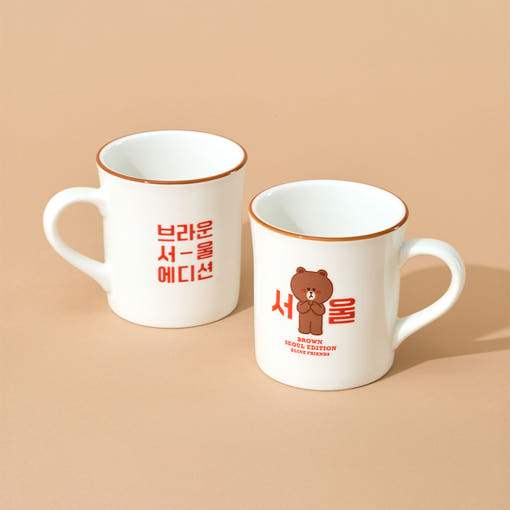 Line Friends - Brown Seoul Edition Mug (340ml) - Line Friends - Mug - Harumio
