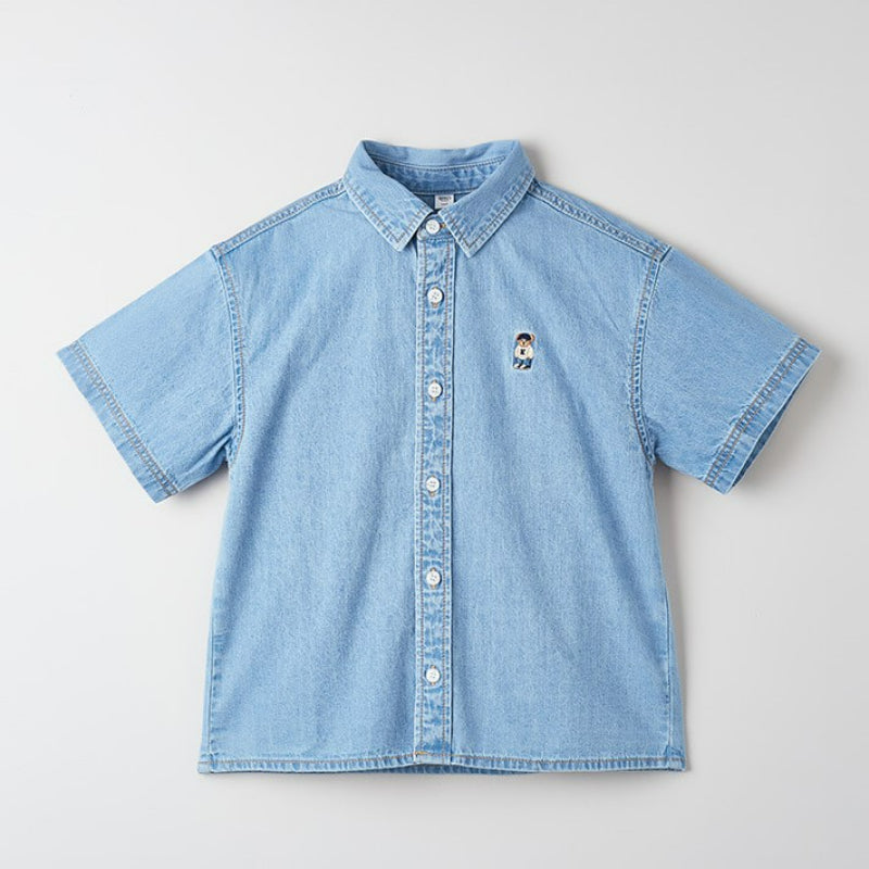 SPAO x Cudi - Kids Denim Short Sleeve Shirt