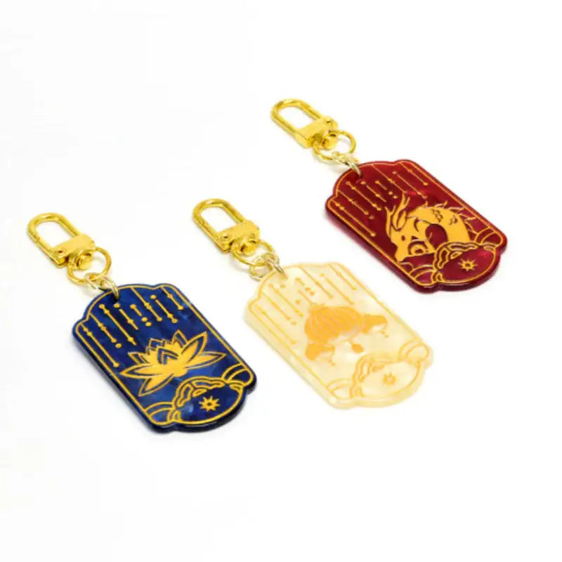 Where the Dragon's Rain Falls - Mother-of-pearl Patterned Acrylic Keyring - Soone Content - Keyrings - Harumio