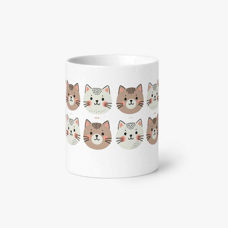 Egg Cartop - Beige Happy Cat 52 Basic Mug - Marpple Shop - Mug - Harumio