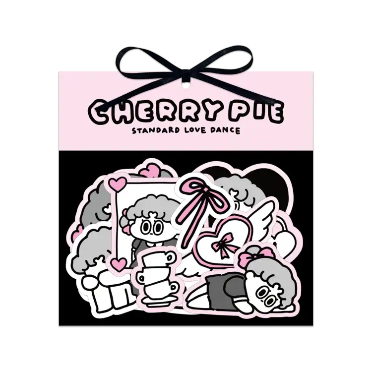 Standard Love Dance - LEEGONG Black Cherry Pie Piece Stickers - Line Friends Square - Sticker - Harumio