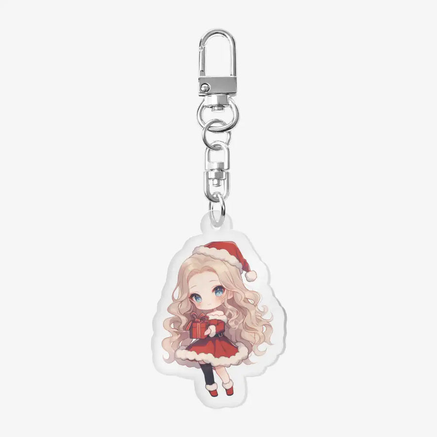 HealingArtWorkshop - Christmas Gift Santa Girl Acrylic Keyring - Marpple Shop - Keyring - Harumio